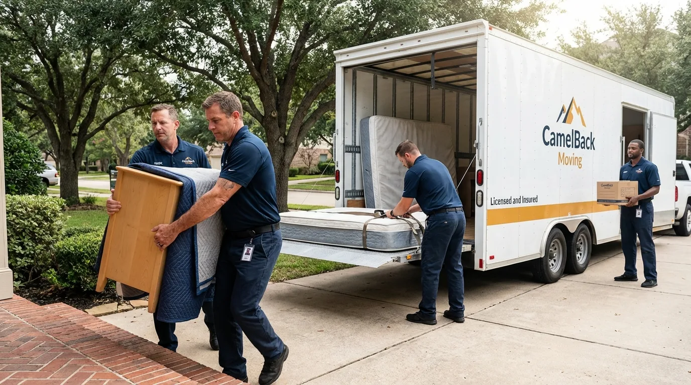 Crew loading residential truck for cross-state move from Seneca, PA